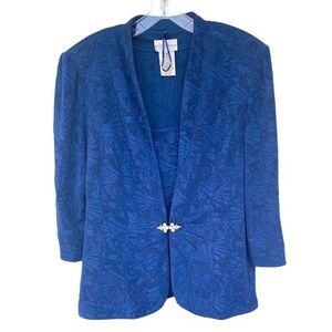 Draper's & Damon's RARE VINTAGE 2-Piece Cobalt Blue Evening Jacket Set